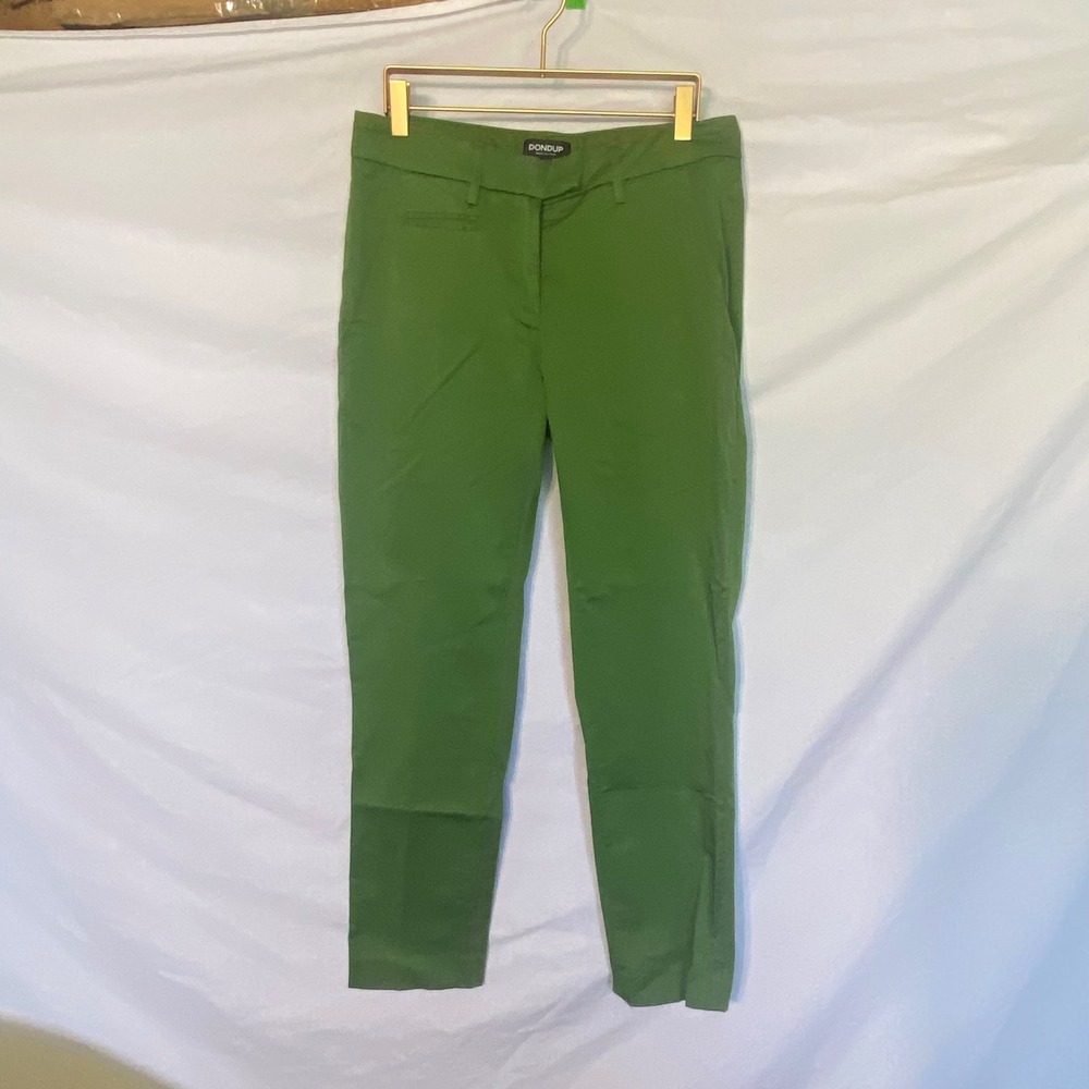 Dondup Green Slim Leg Tailored Trousers Made in Italy Size 28 NWT DP066 RSE036D
